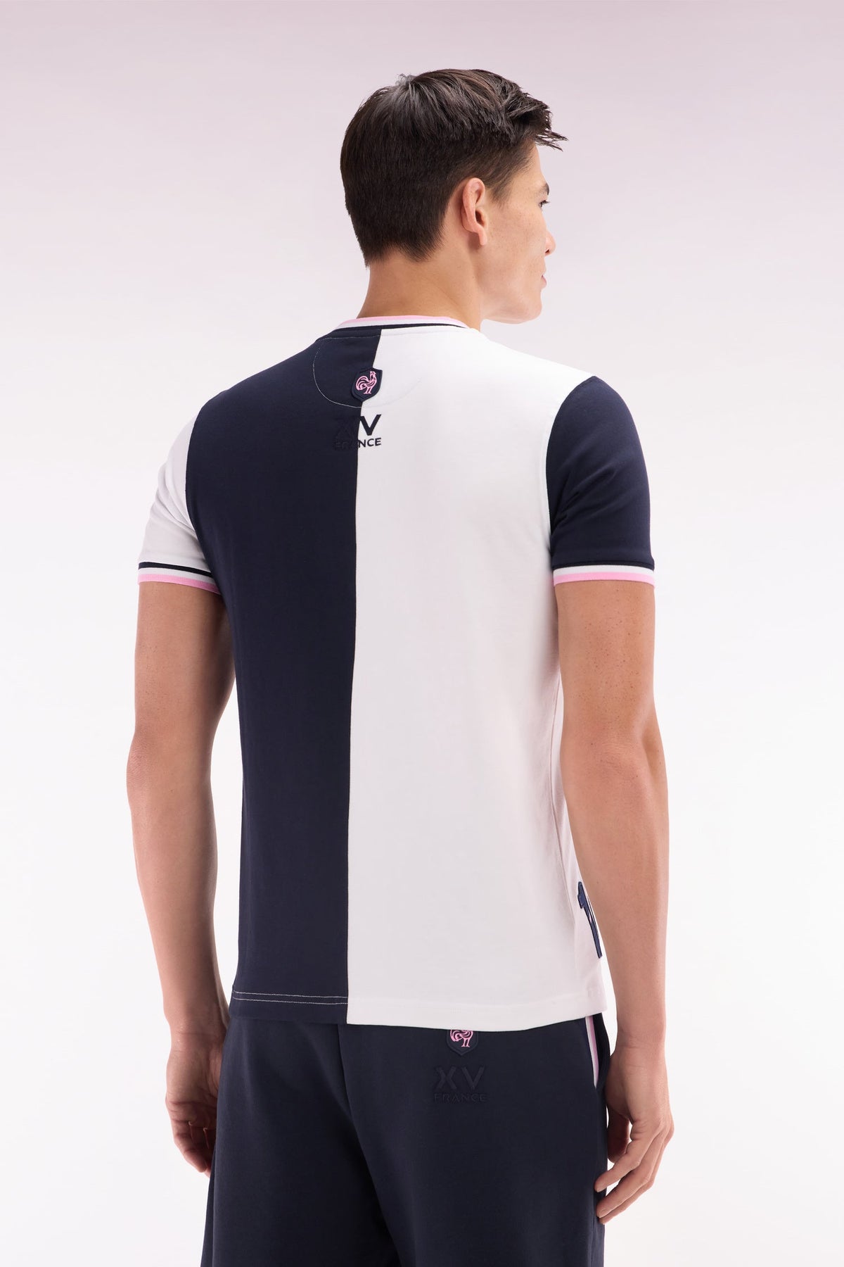 Eden Park Two-Tone Xv De France T-Shirt In Cotton, Straight Cut