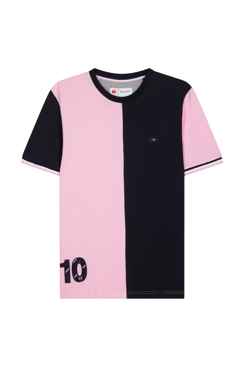 Eden Park Two-Tone Xv De France T-Shirt In Cotton, Straight Cut