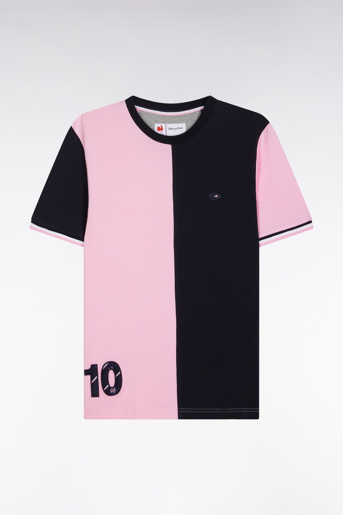 Eden Park Two-Tone Xv De France T-Shirt In Cotton, Straight Cut
