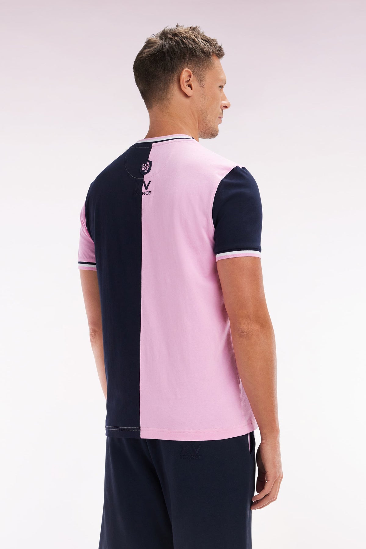 Eden Park Two-Tone Xv De France T-Shirt In Cotton, Straight Cut