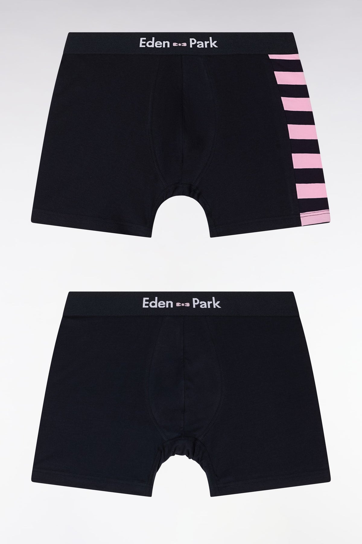 Eden Park Set Of Two Boxer Shorts Stretch Cotton Jersey With Hooped Details