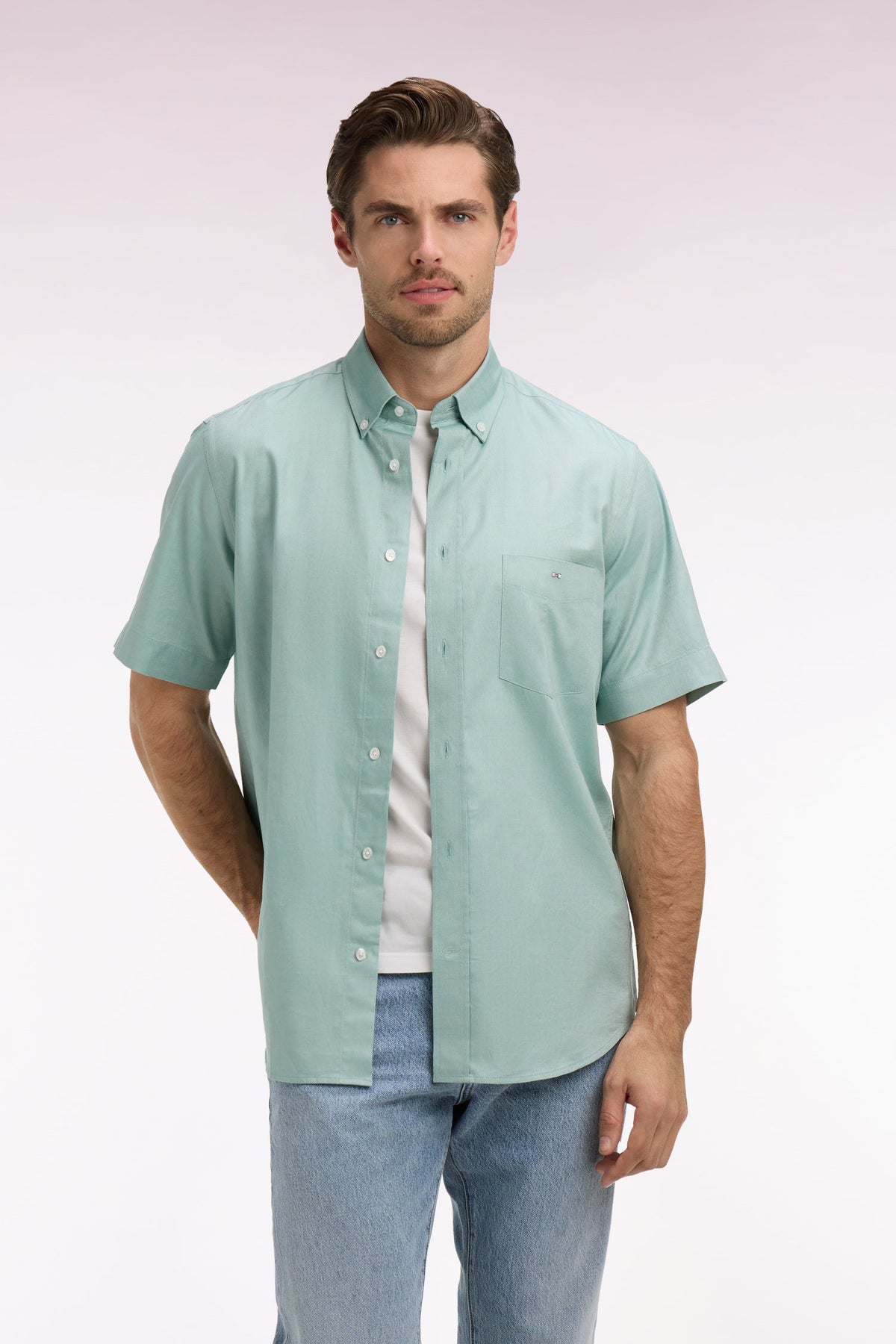 Eden Park Short-Sleeve Regular-Fit Pocket Shirt