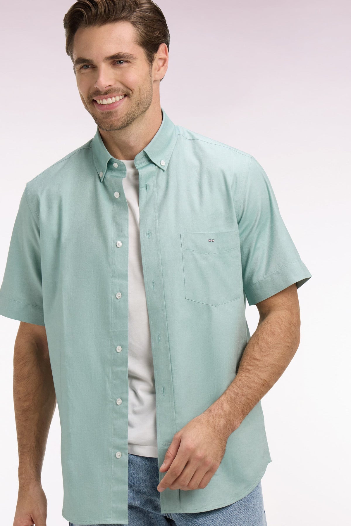 Eden Park Short-Sleeve Regular-Fit Pocket Shirt