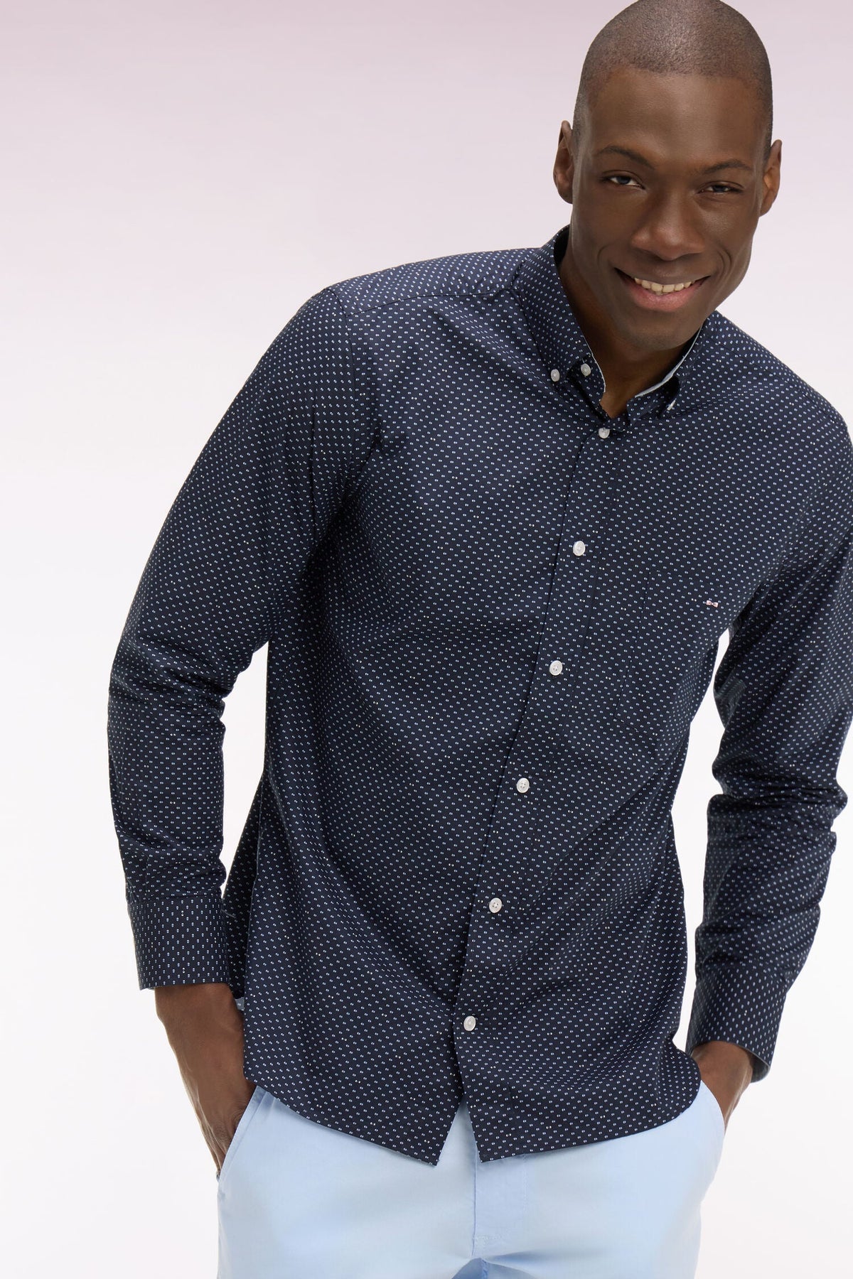 Eden Park Regular-Fit Micro-Print Shirt