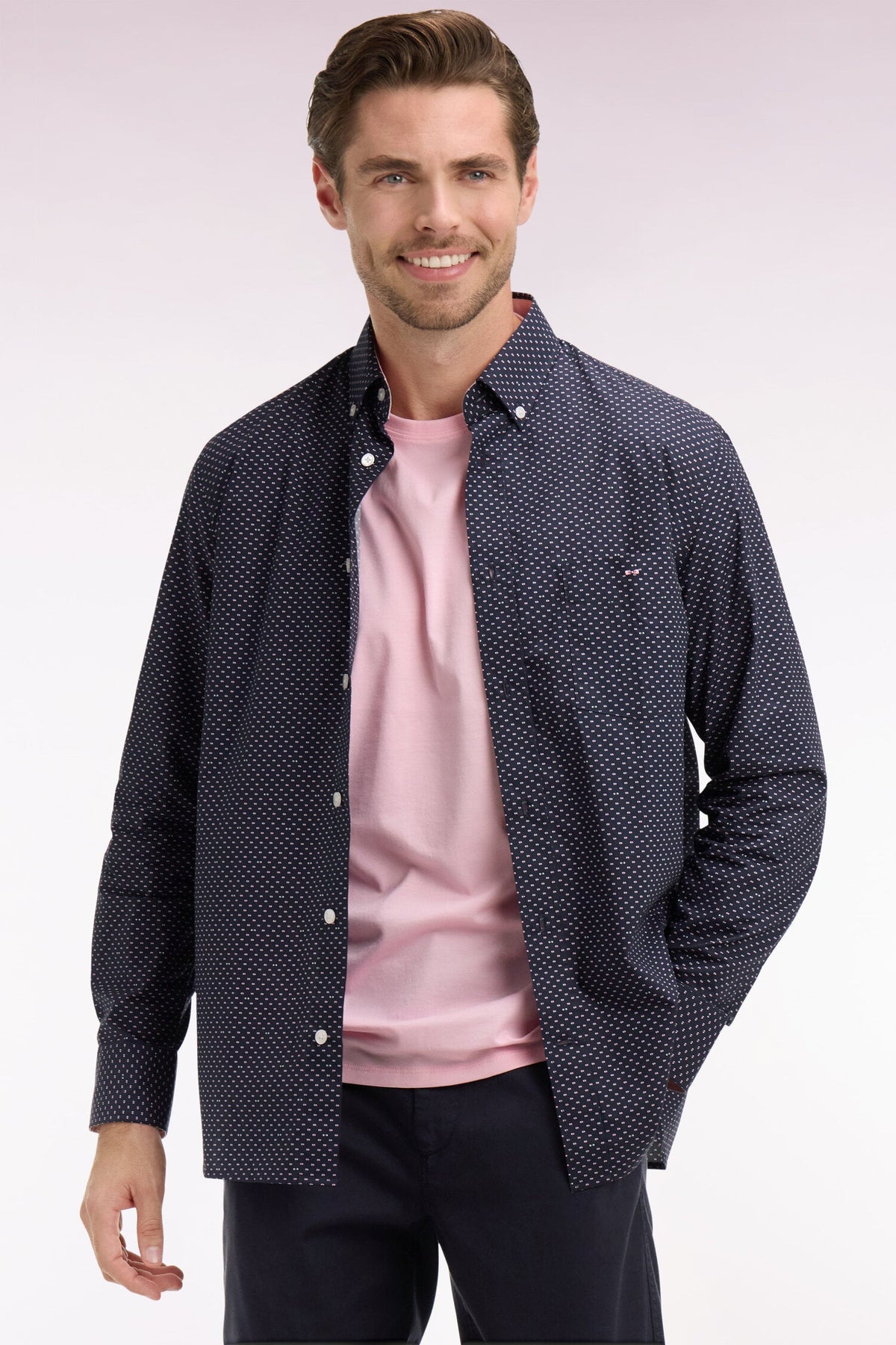 Eden Park Regular-Fit Micro-Print Shirt