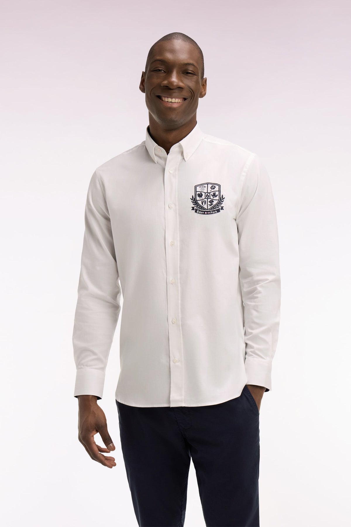 Eden Park Embroidered Crest Regular-Fit Shirt