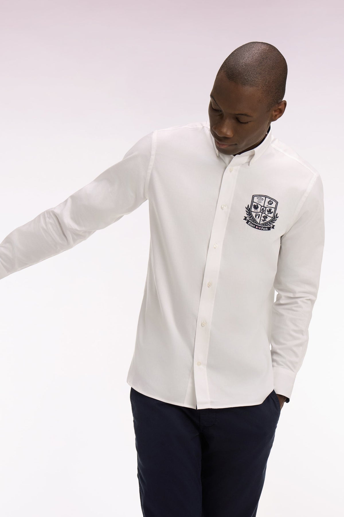 Eden Park Embroidered Crest Regular-Fit Shirt