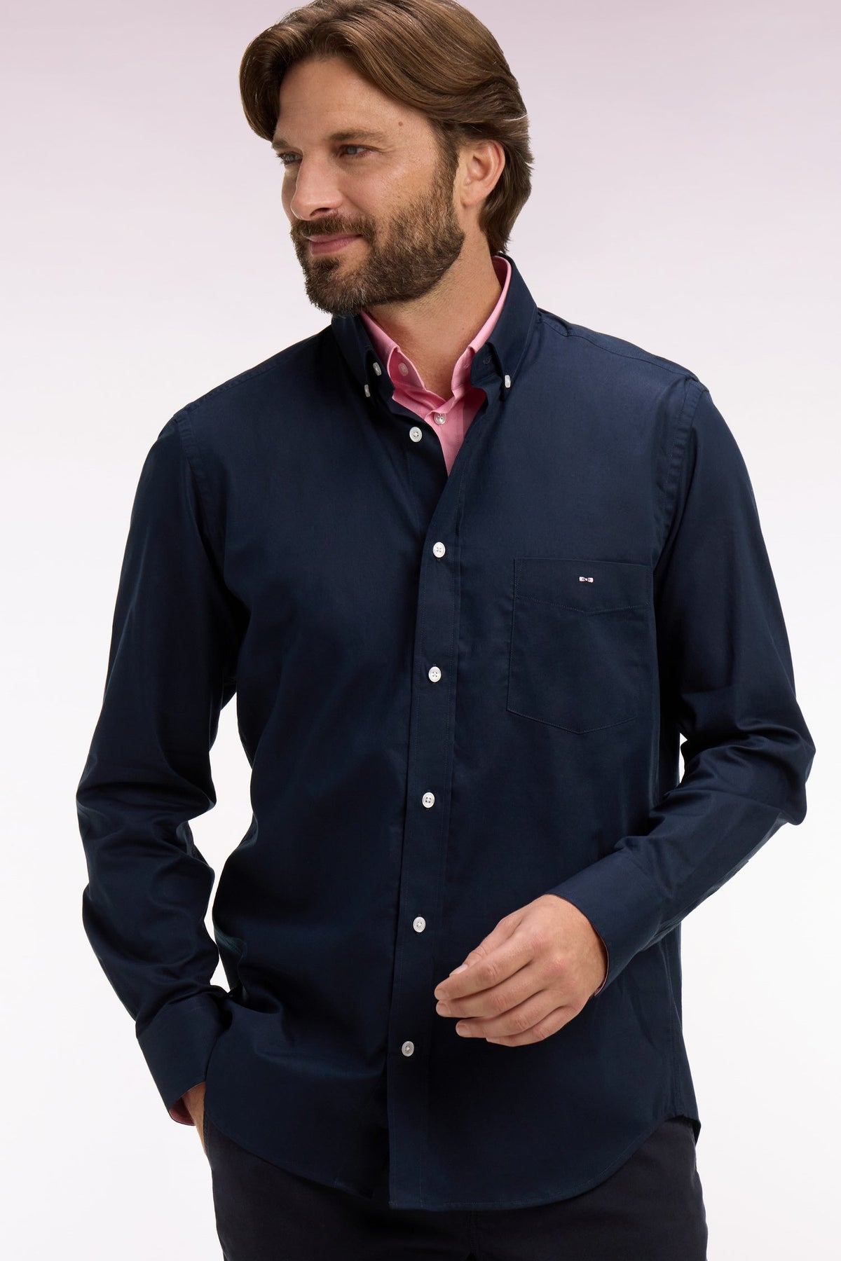 Eden Park Contrast-Collar Regular-Fit Shirt