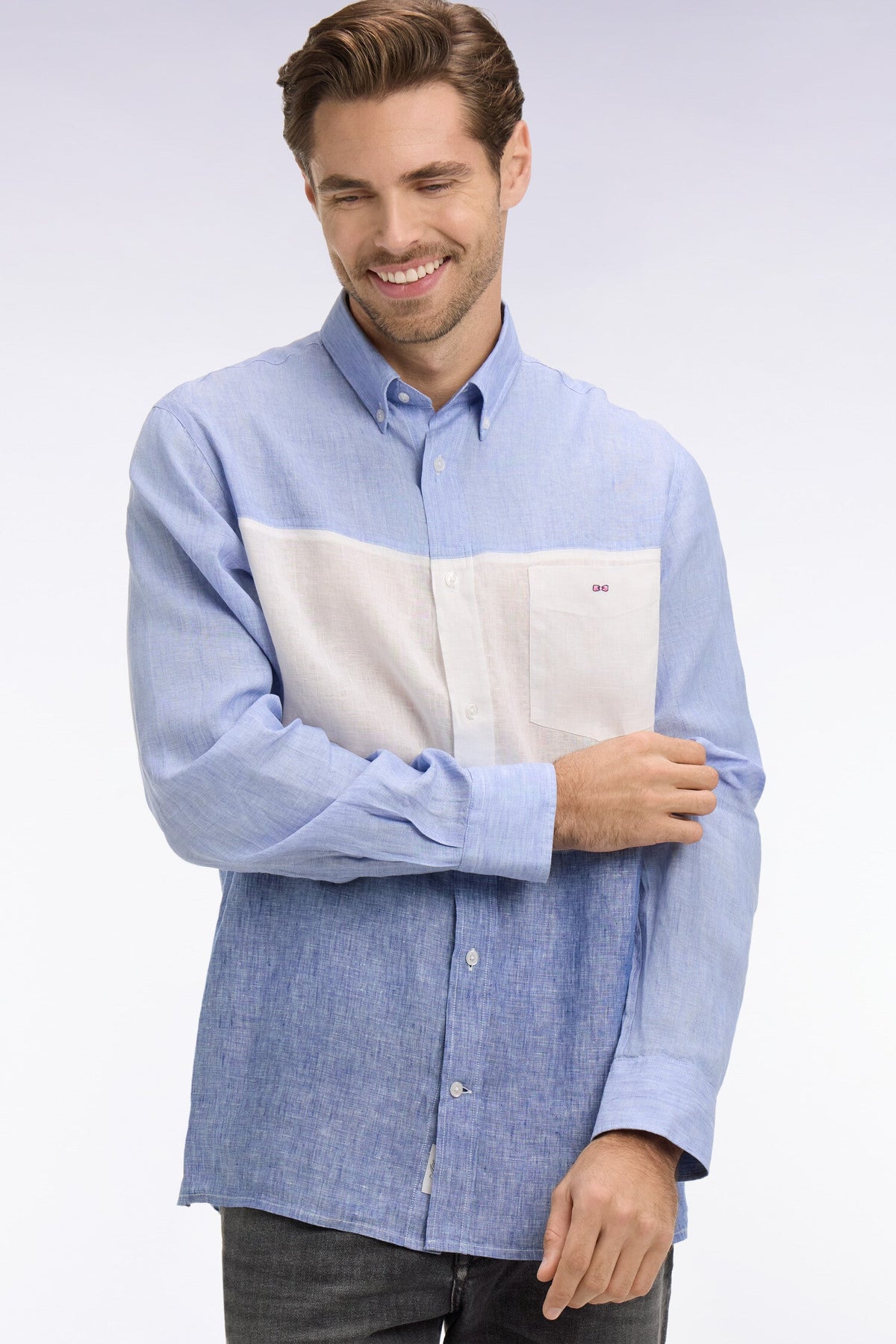 Eden Park Colour-Block Regular-Fit Shirt