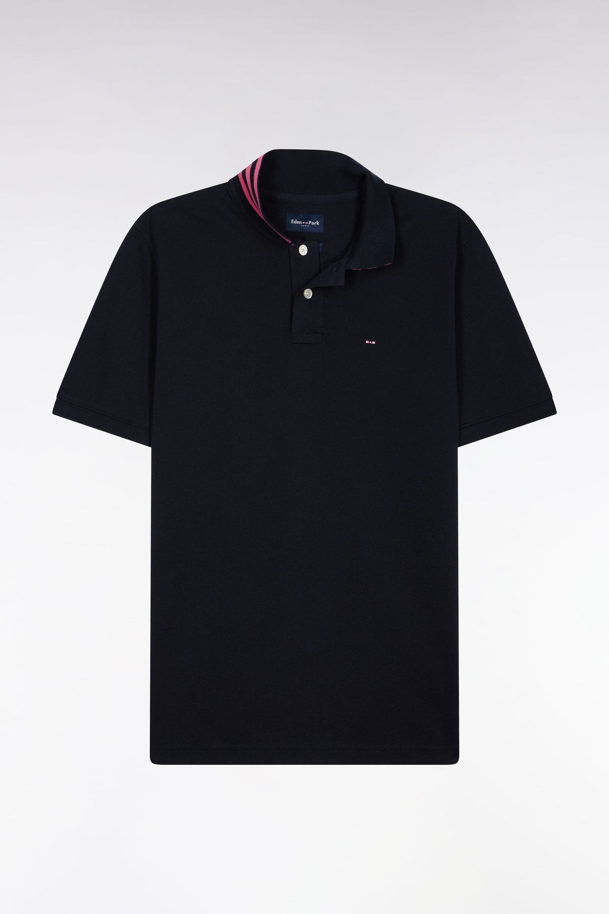 Eden Park Short-sleeved polo shirt in cotton pique under striped collar slim fit