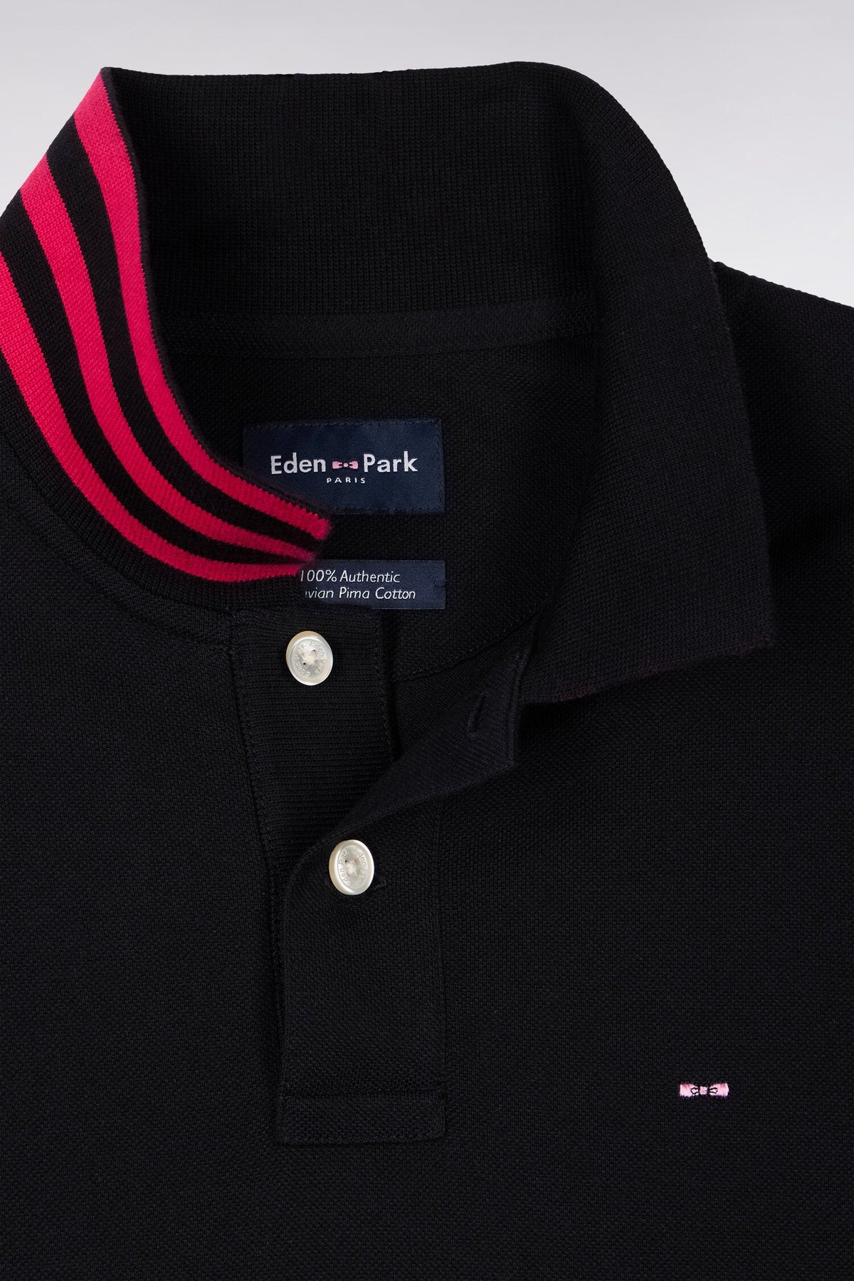 Eden Park Short-sleeved polo shirt in cotton pique under striped collar slim fit