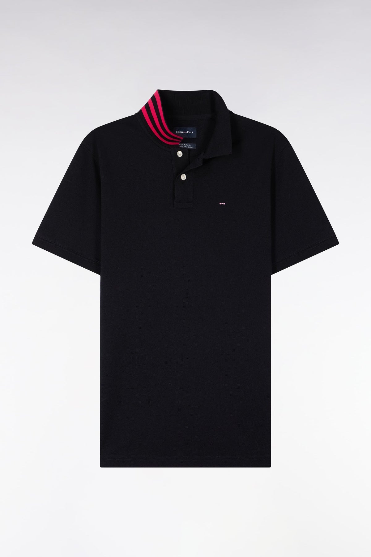 Eden Park Short-sleeved polo shirt in cotton pique under striped collar slim fit
