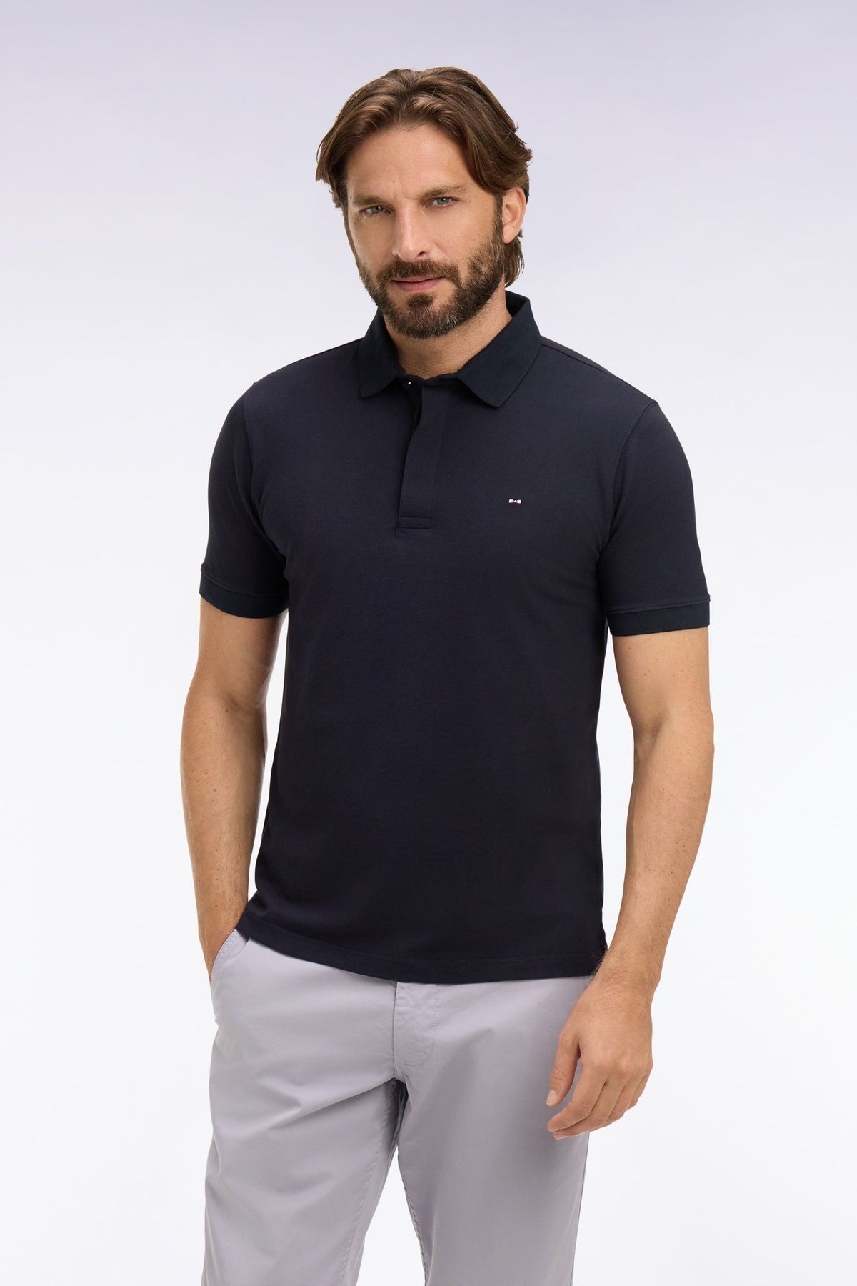 Eden Park Slim fit cotton short sleeve polo shirt