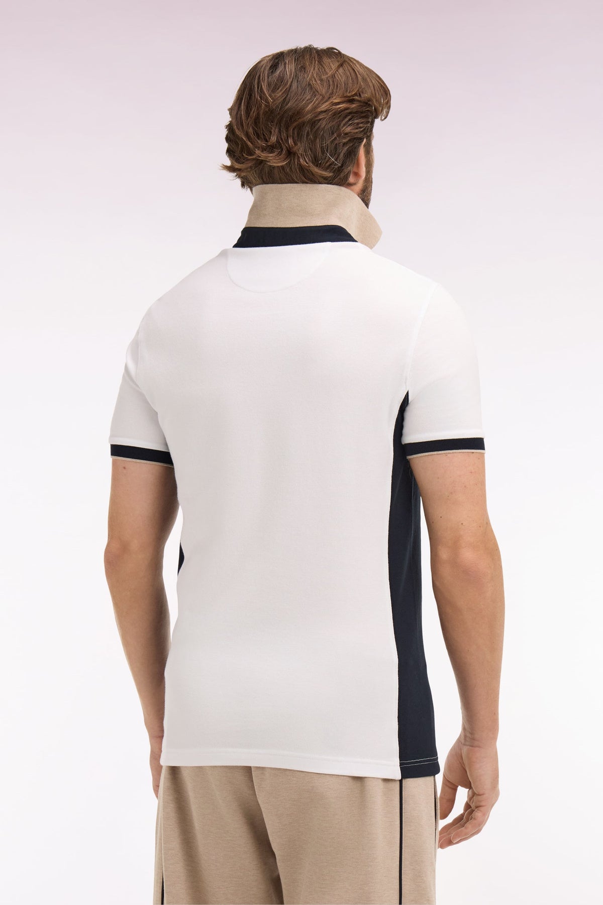 Eden Park Slim-Fit Contrast-Panel Polo Shirt