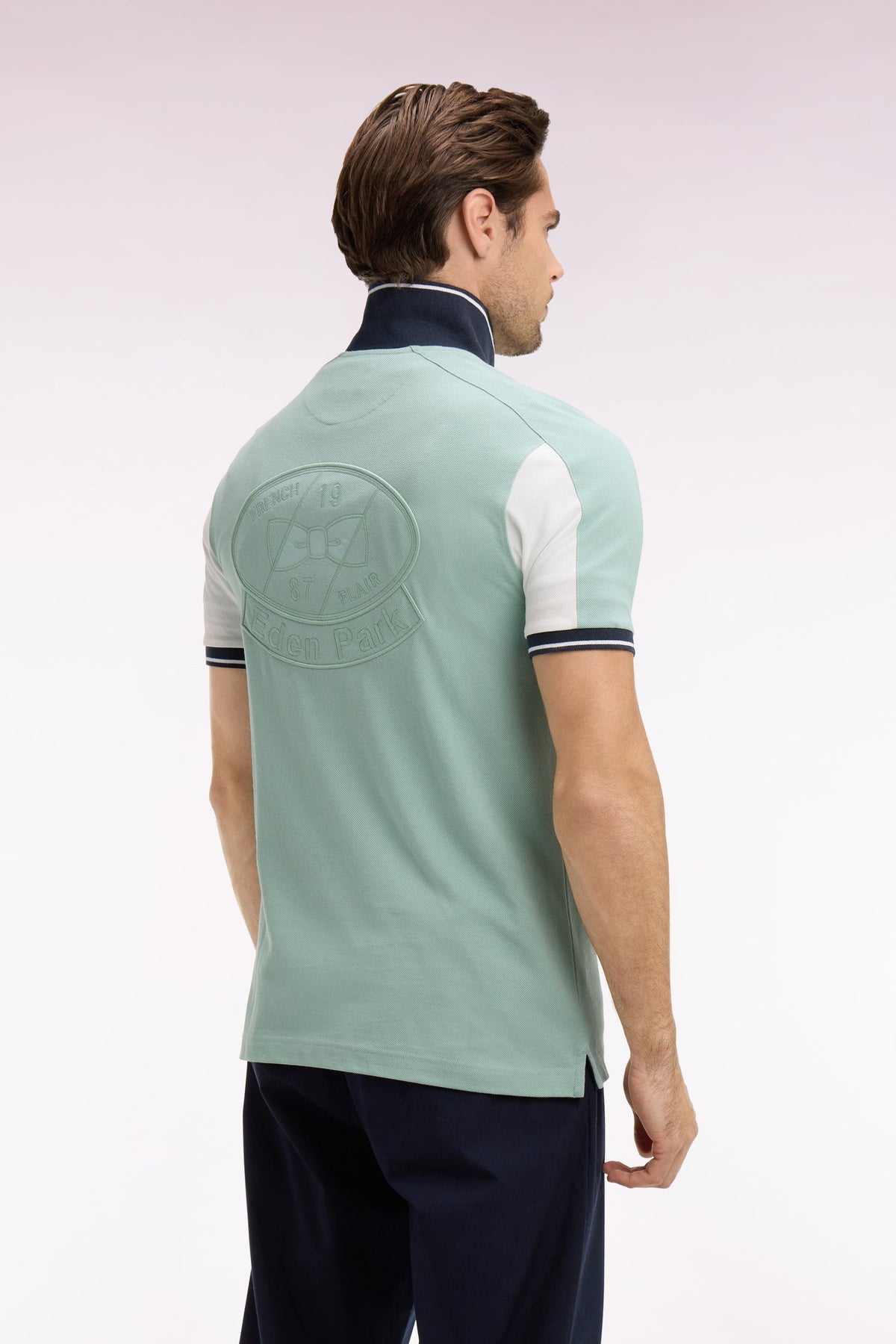 Eden Park Short-sleeved regular-fit embroidered polo shirt