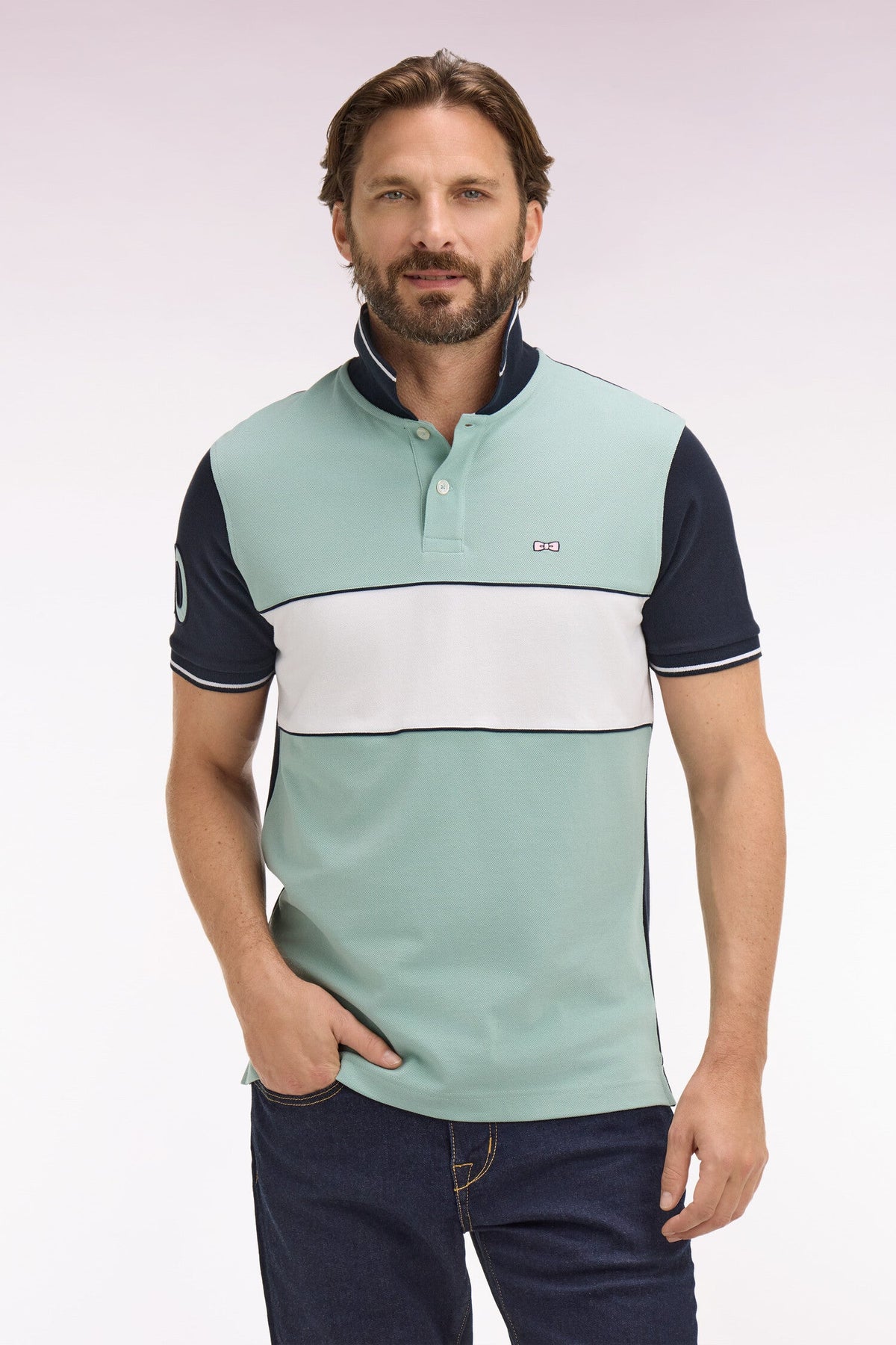 Eden Park Colour-Block Number Polo Shirt