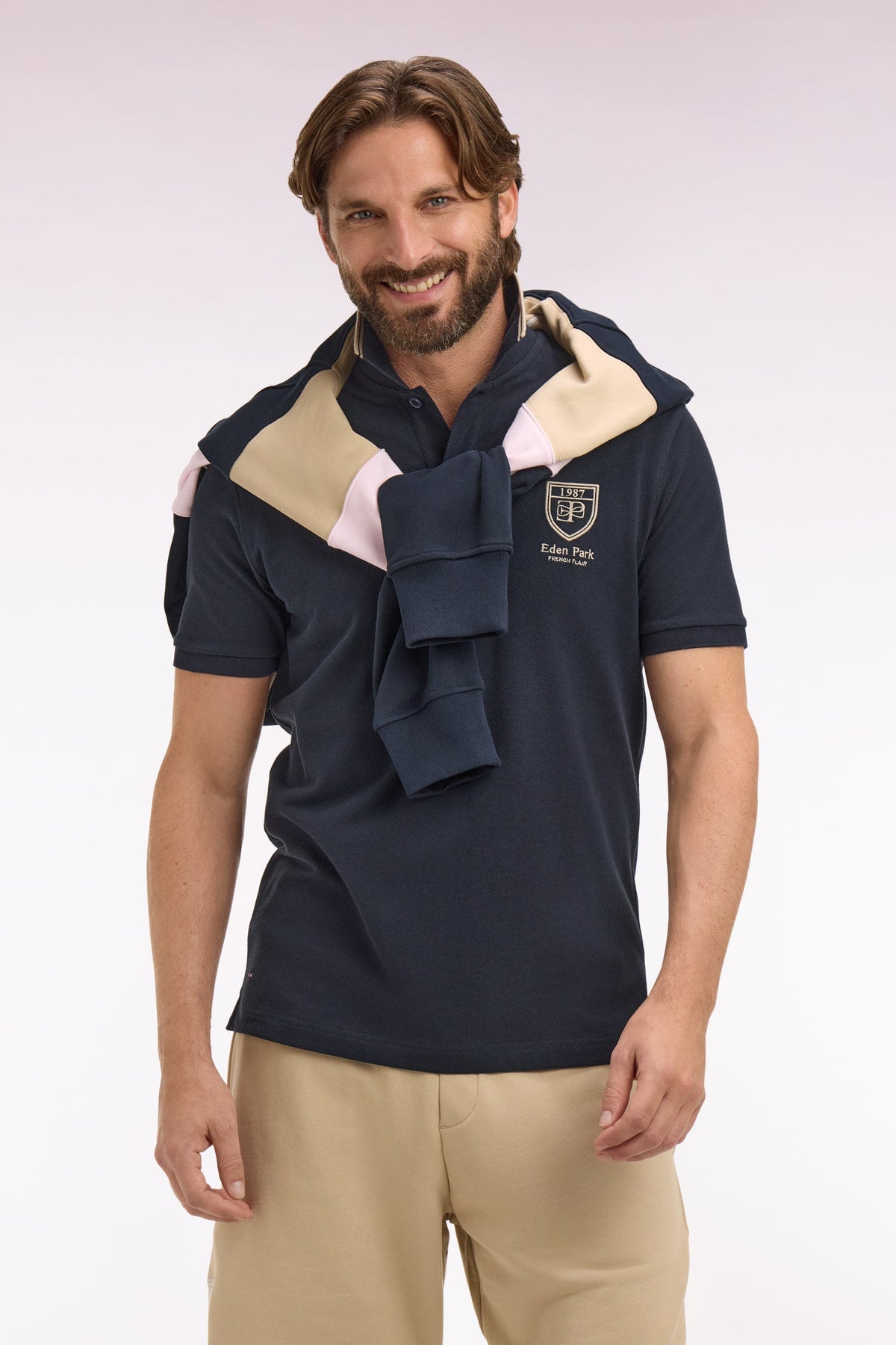 Eden Park Embroidered Crest Regular-Fit Polo Shirt