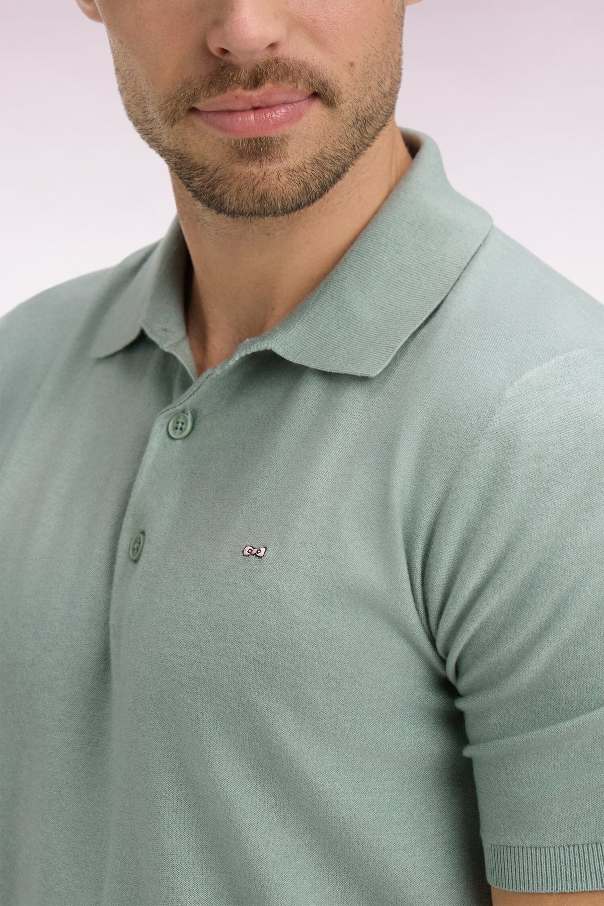 Eden Park Short-sleeved sweater with polo collar