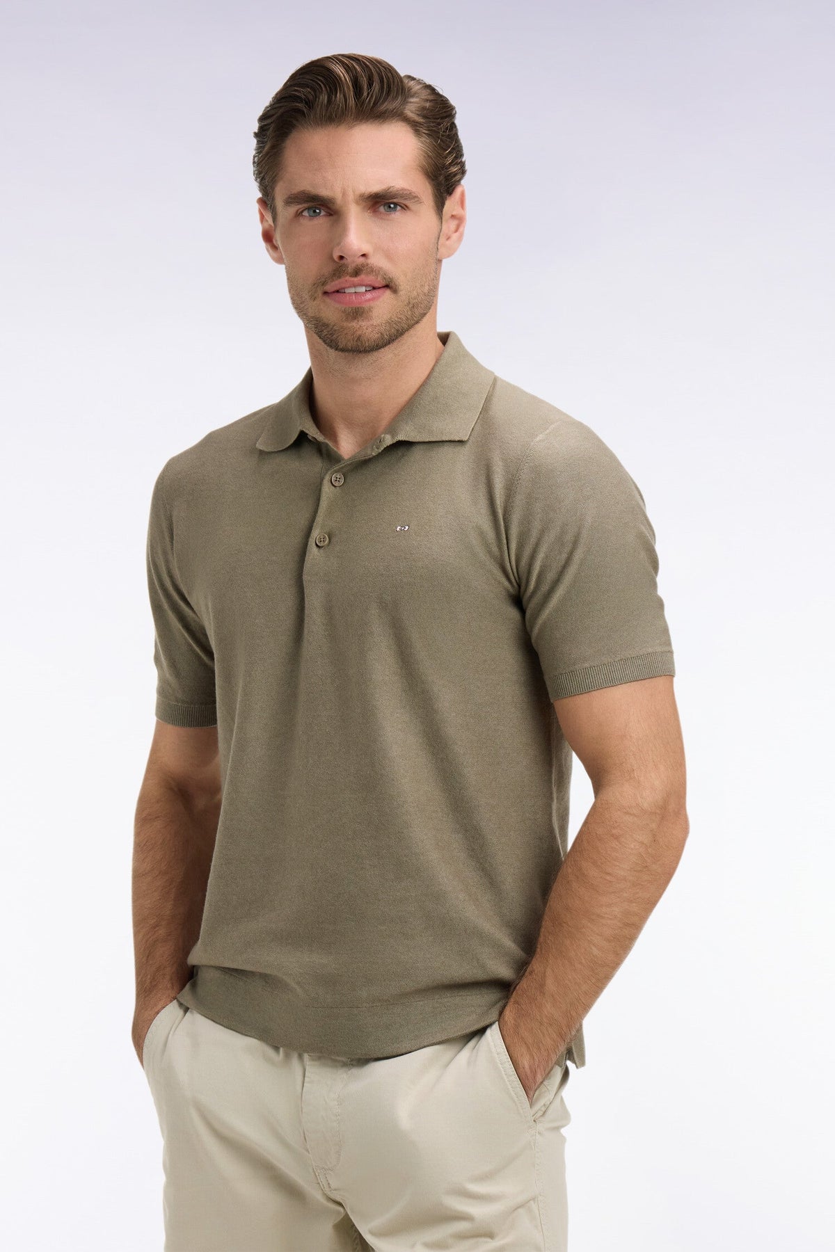 Eden Park Short-sleeved sweater with polo collar