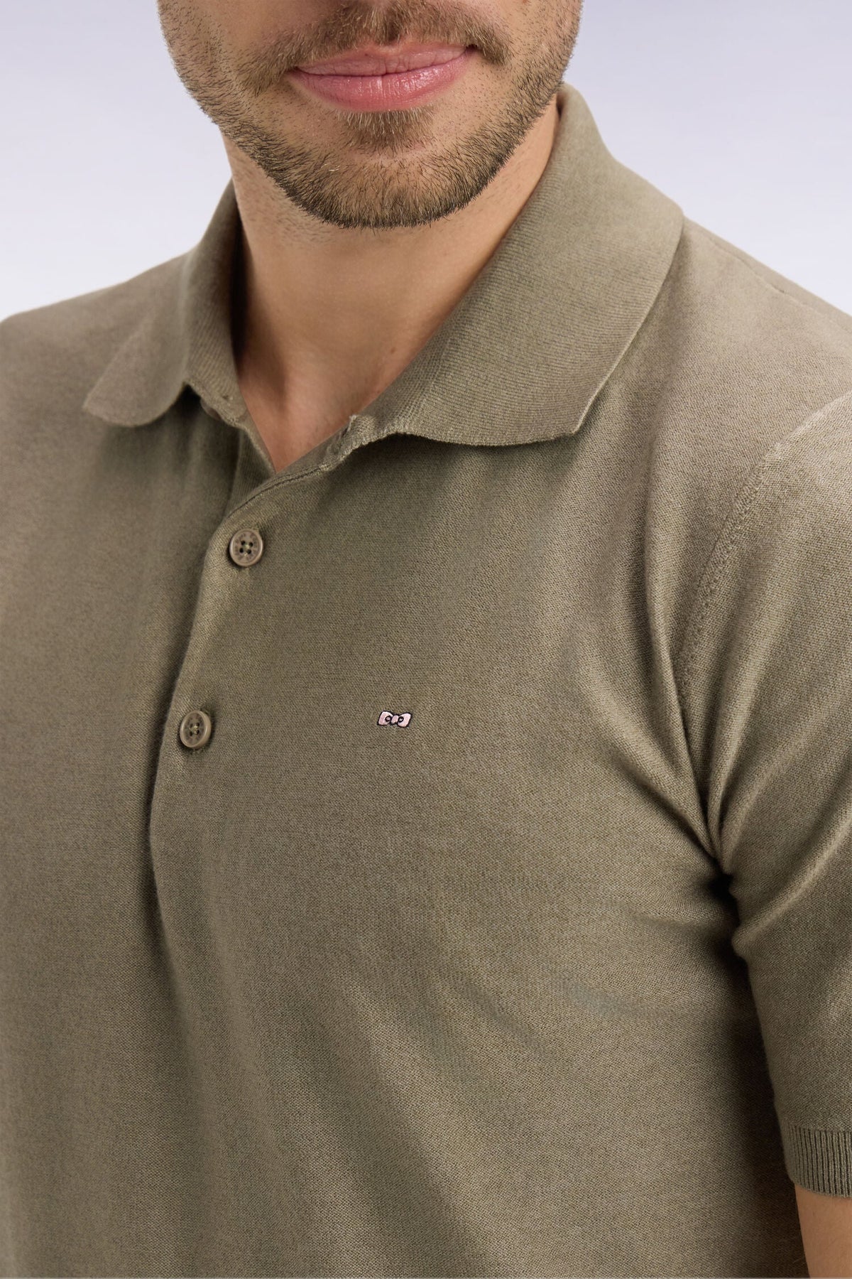 Eden Park Short-sleeved sweater with polo collar