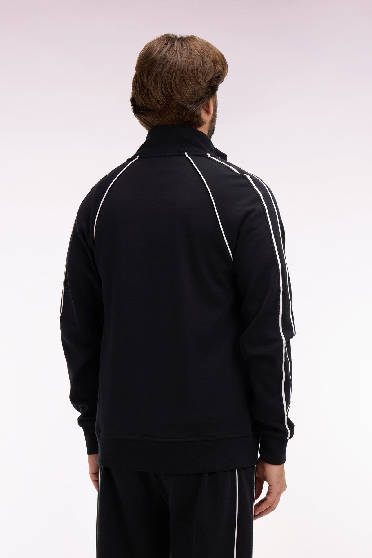 Eden Park Regular fit interlock zipped sweatshirt with ribbon cutouts