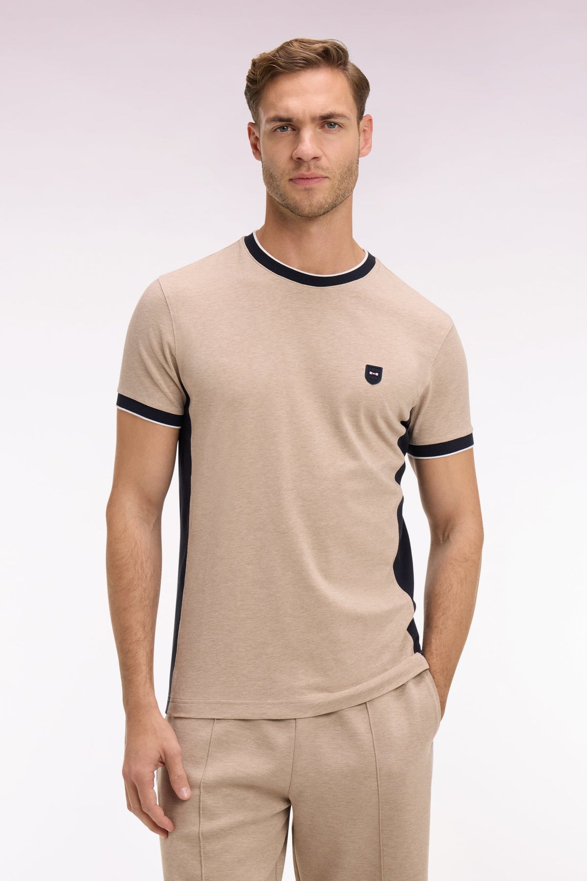 Eden Park Slim-Fit Contrast-Trim T-Shirt