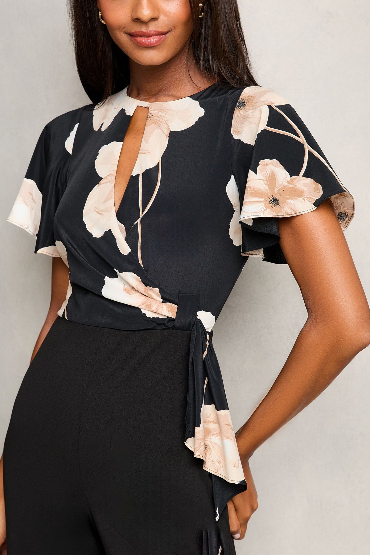 Lipsy London Flutter-Sleeve Two-in-One Jumpsuit