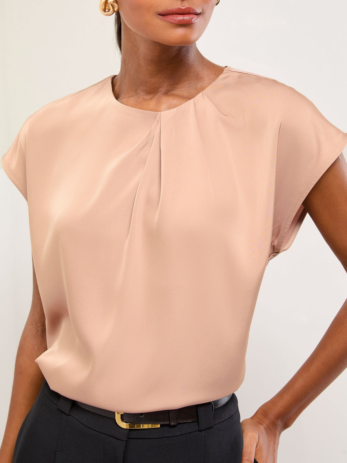 Lipsy London Lipsy Pink Satin Drape Top