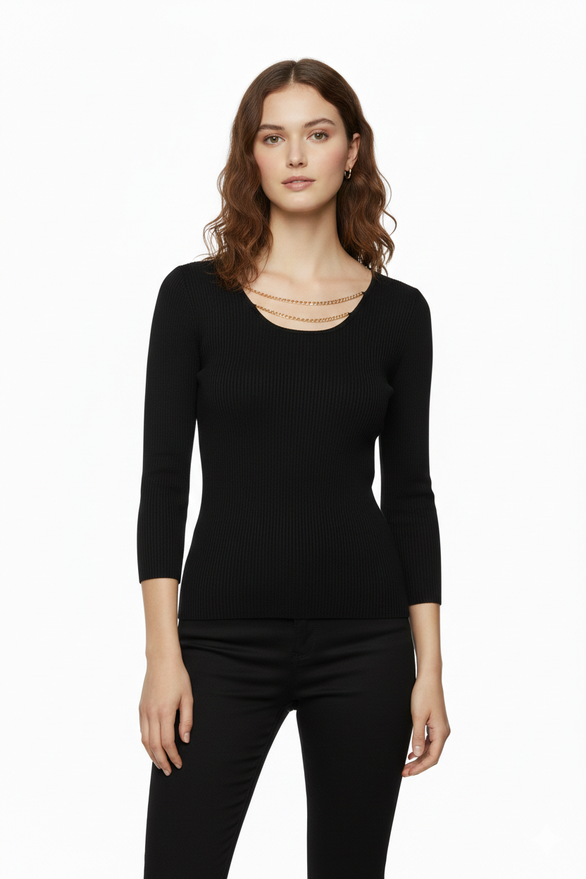 BSB Rib top with 3/4 sleeves