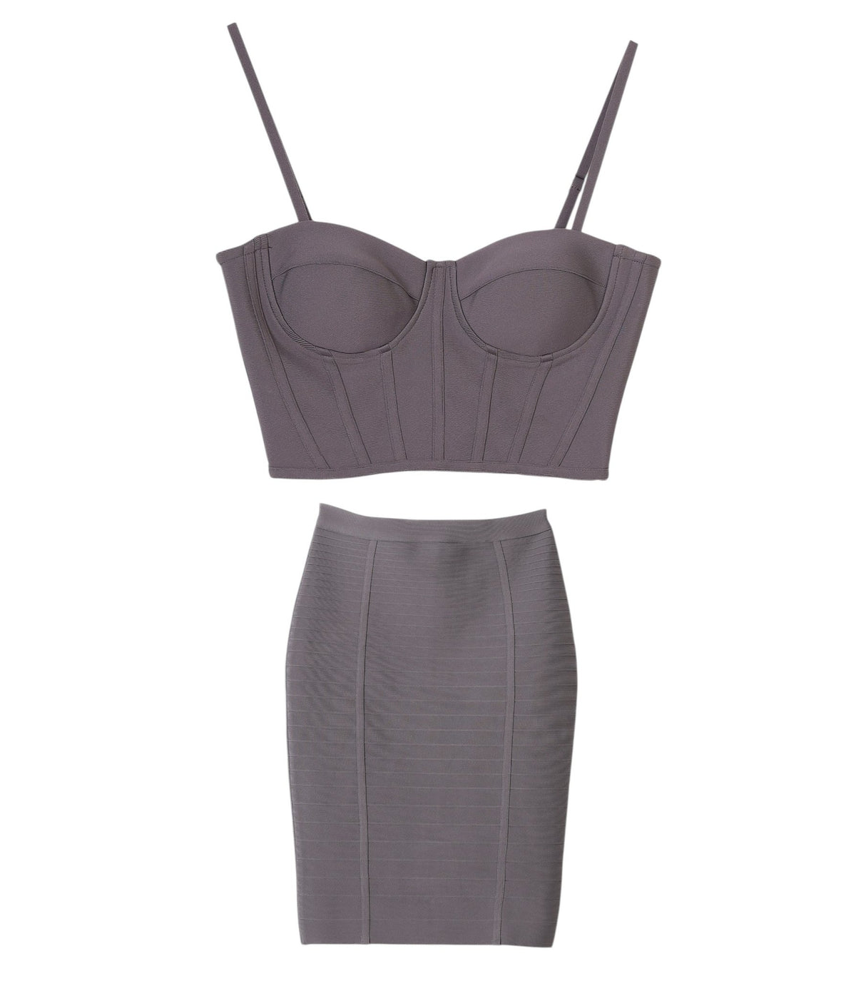 Forever 21 Midnight Sculpt Bandage Set: Zip-Front Corset & Pencil Skirt