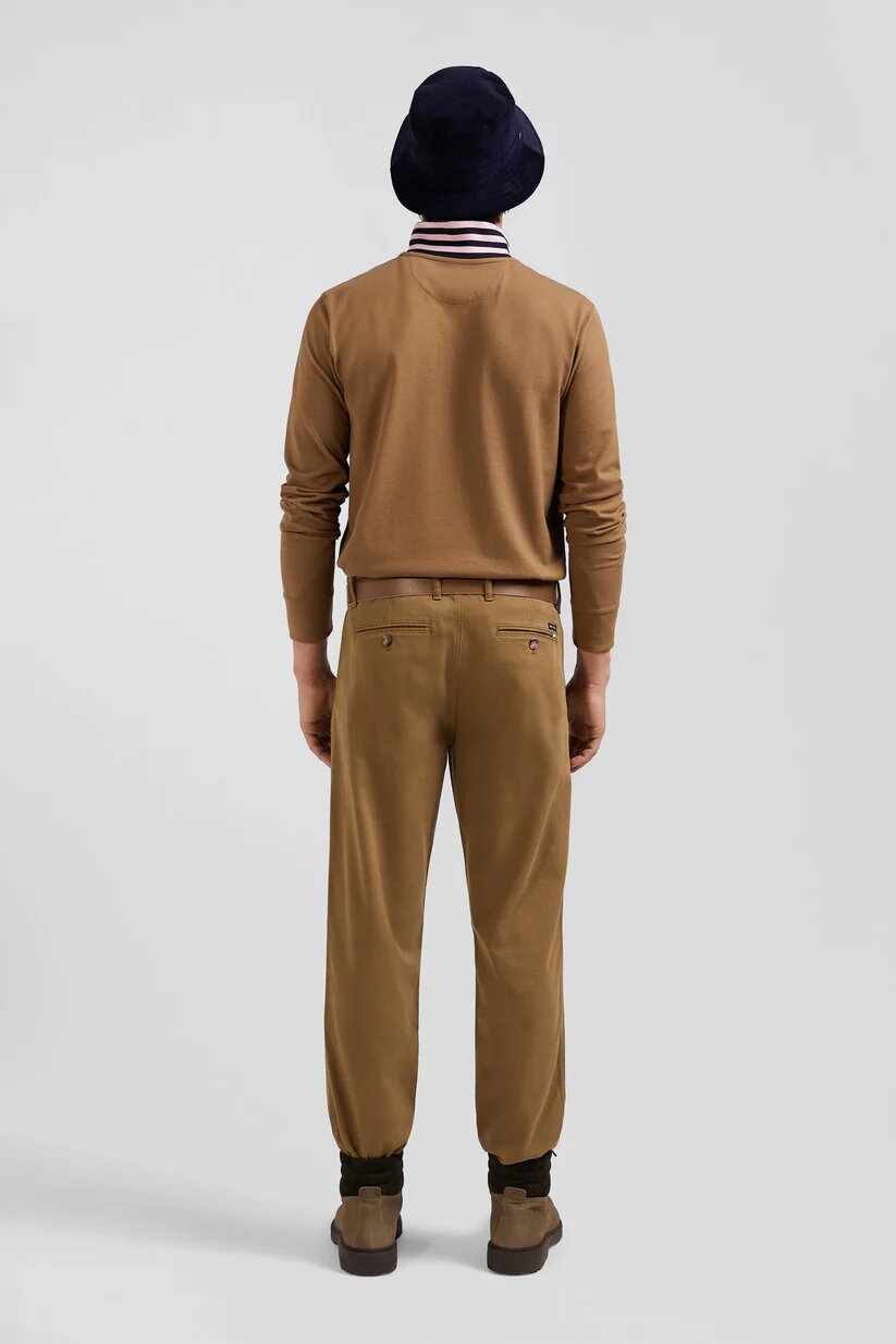 Eden Park Regular fit  stretch cotton and modal pique chino pants