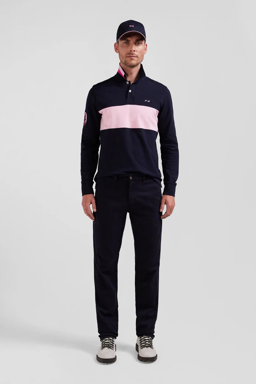 Eden Park Regular fit  stretch cotton and modal pique chino pants