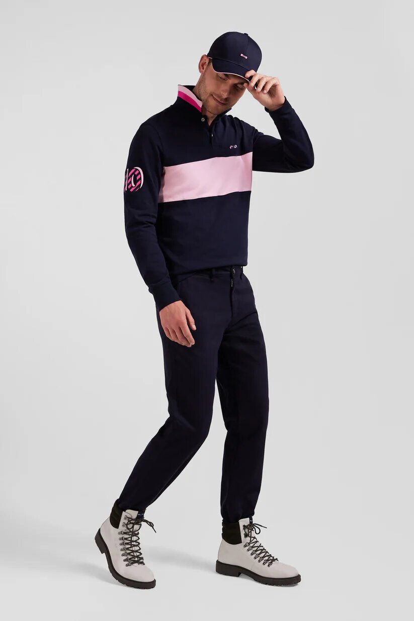 Eden Park Regular fit  stretch cotton and modal pique chino pants