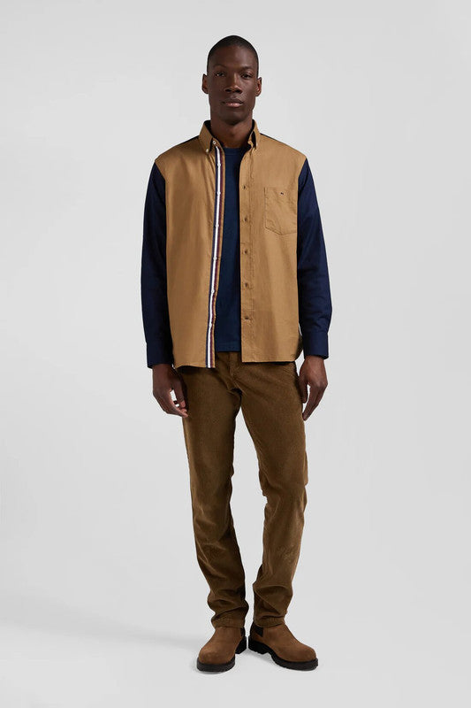 Eden Park Regular fit cotton oxford shirt with circled embroidery