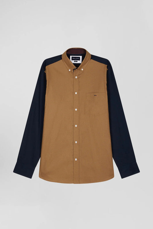 Eden Park Regular fit cotton oxford shirt with circled embroidery