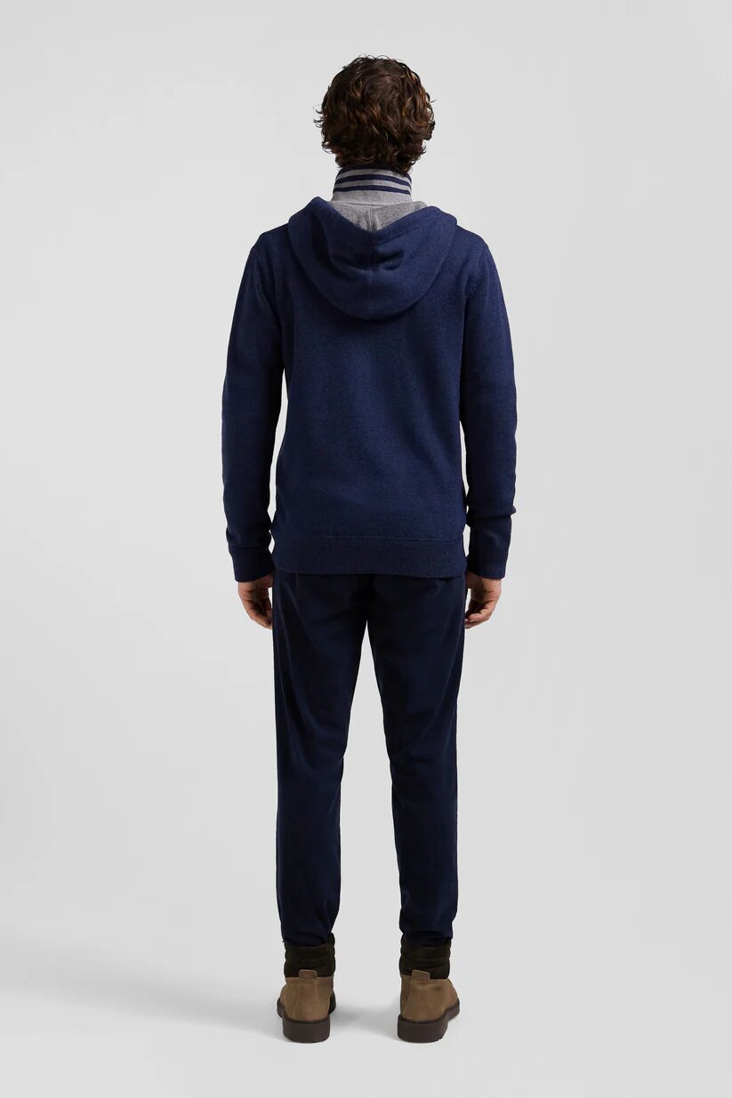 Eden Park Regular fit wool and cotton knit zipped sweatshirt