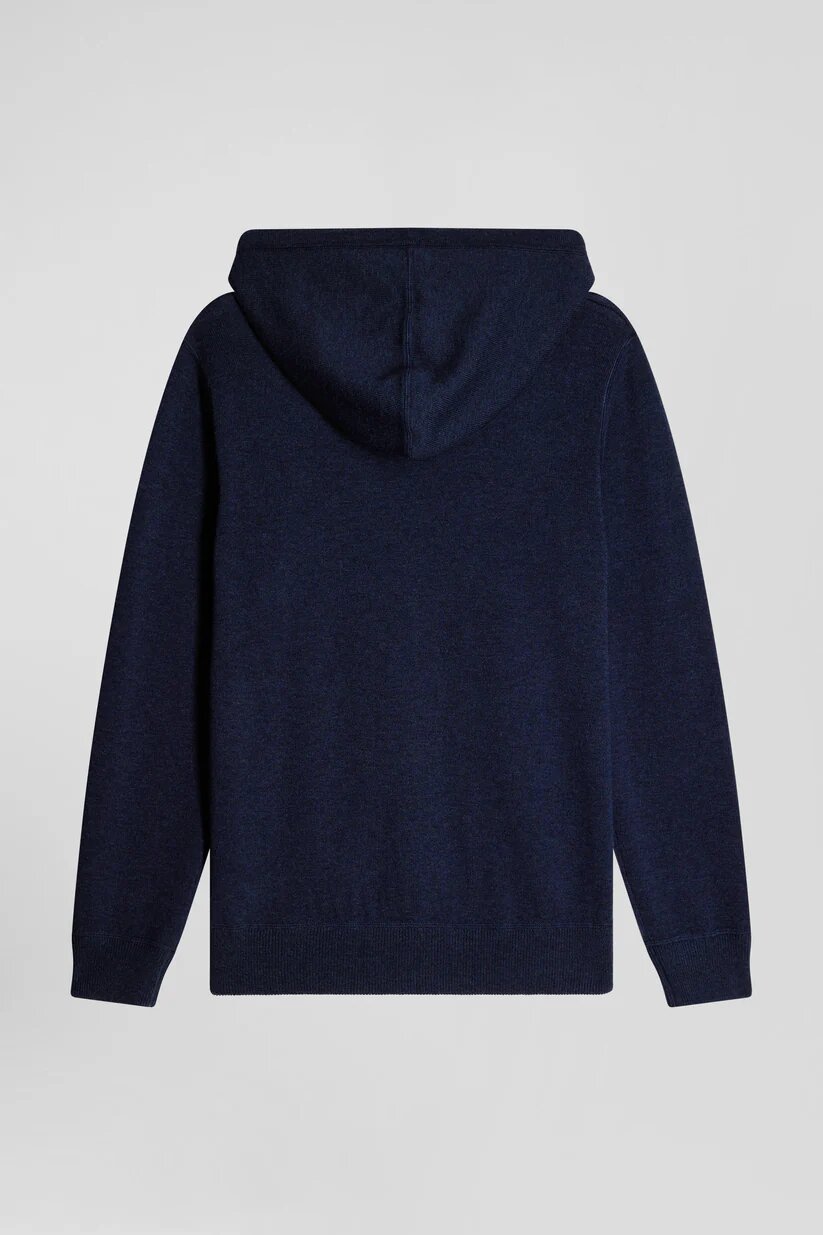 Eden Park Regular fit wool and cotton knit zipped sweatshirt