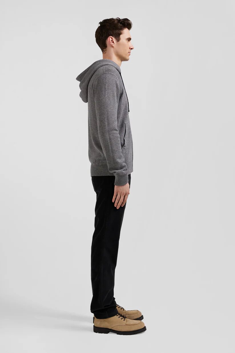Eden Park Regular fit wool and cotton knit zipped sweatshirt