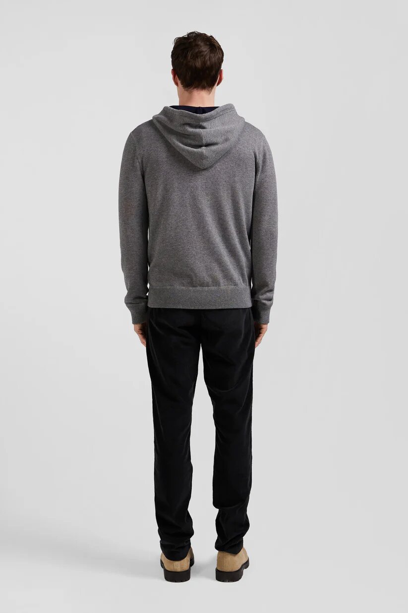 Eden Park Regular fit wool and cotton knit zipped sweatshirt