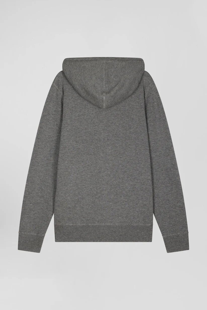 Eden Park Regular fit wool and cotton knit zipped sweatshirt