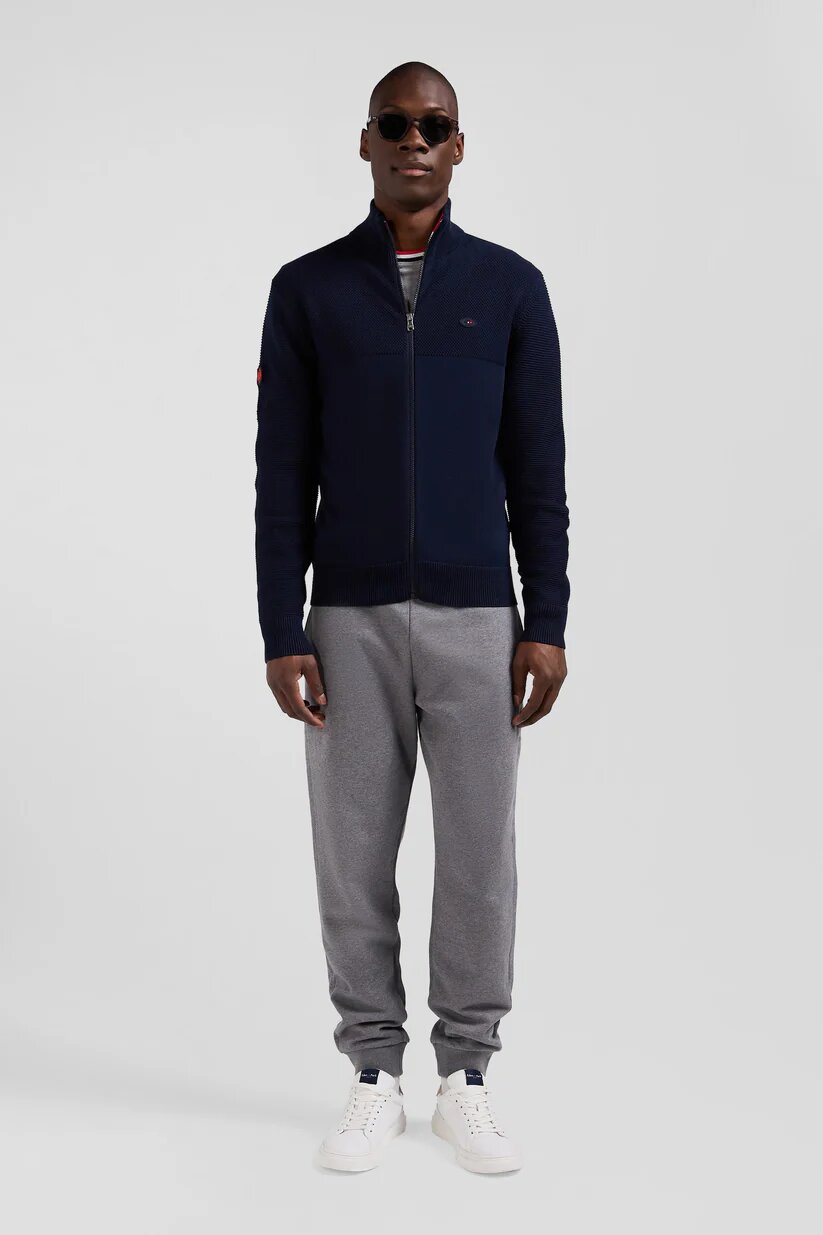 Eden Park Regular fit cotton  de France zipped cardigan