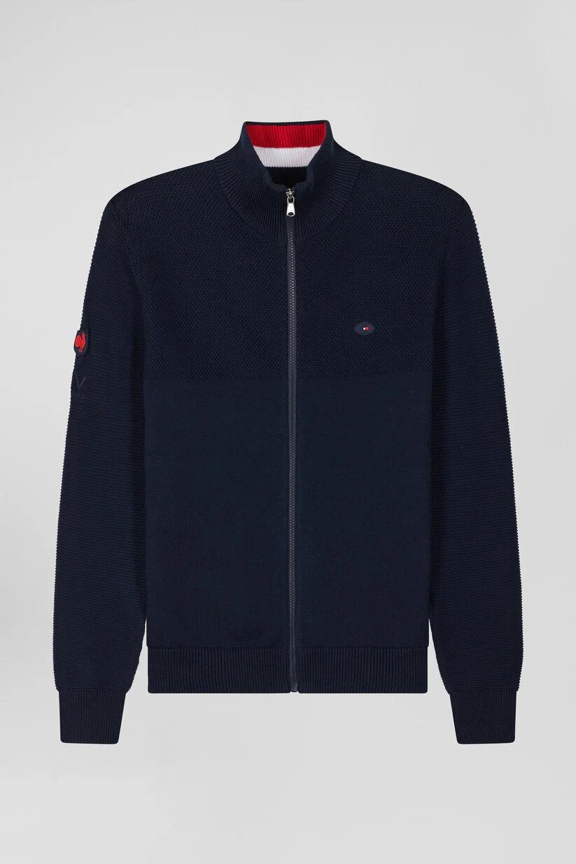 Eden Park Regular fit cotton  de France zipped cardigan