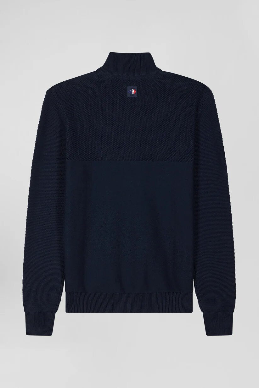 Eden Park Regular fit cotton  de France zipped cardigan