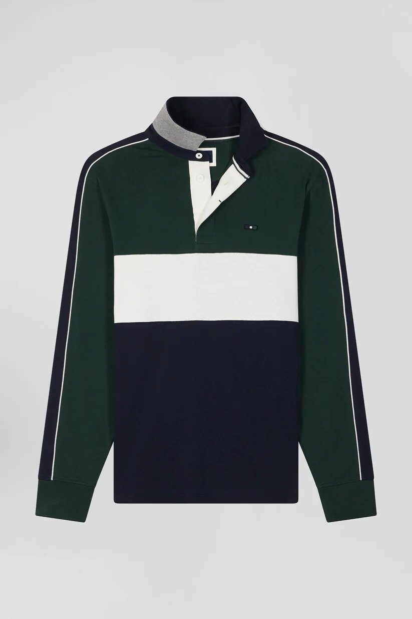 Eden Park Regular fit  cotton color block long sleeve jersey