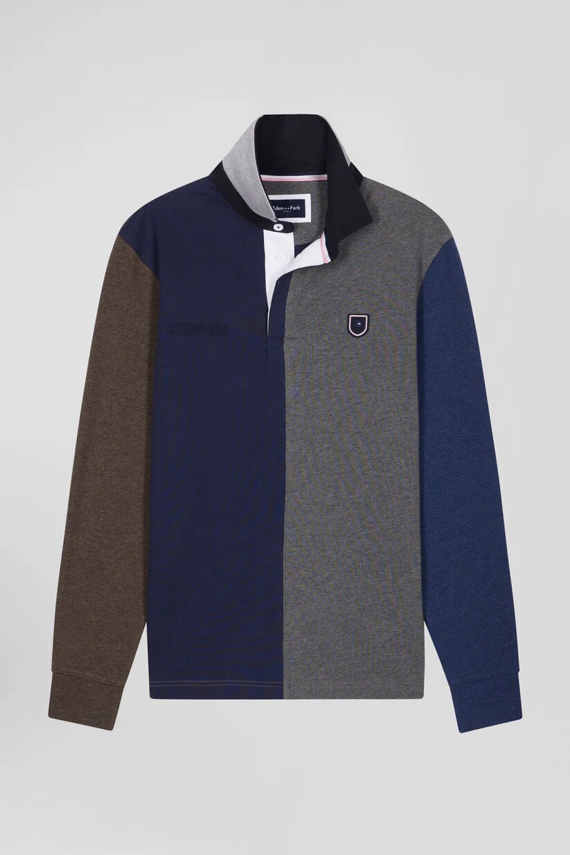 Eden Park Regular fit  cotton color block long sleeve jersey