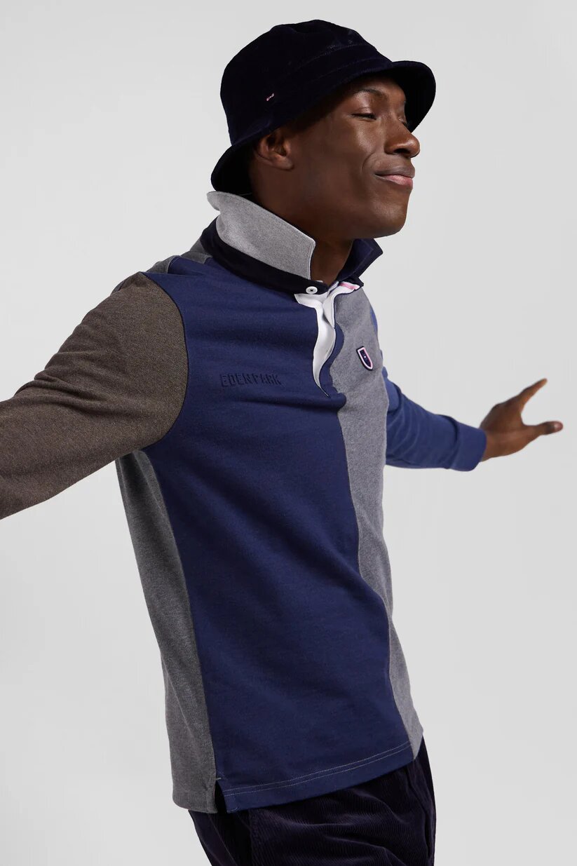 Eden Park Regular fit  cotton color block long sleeve jersey