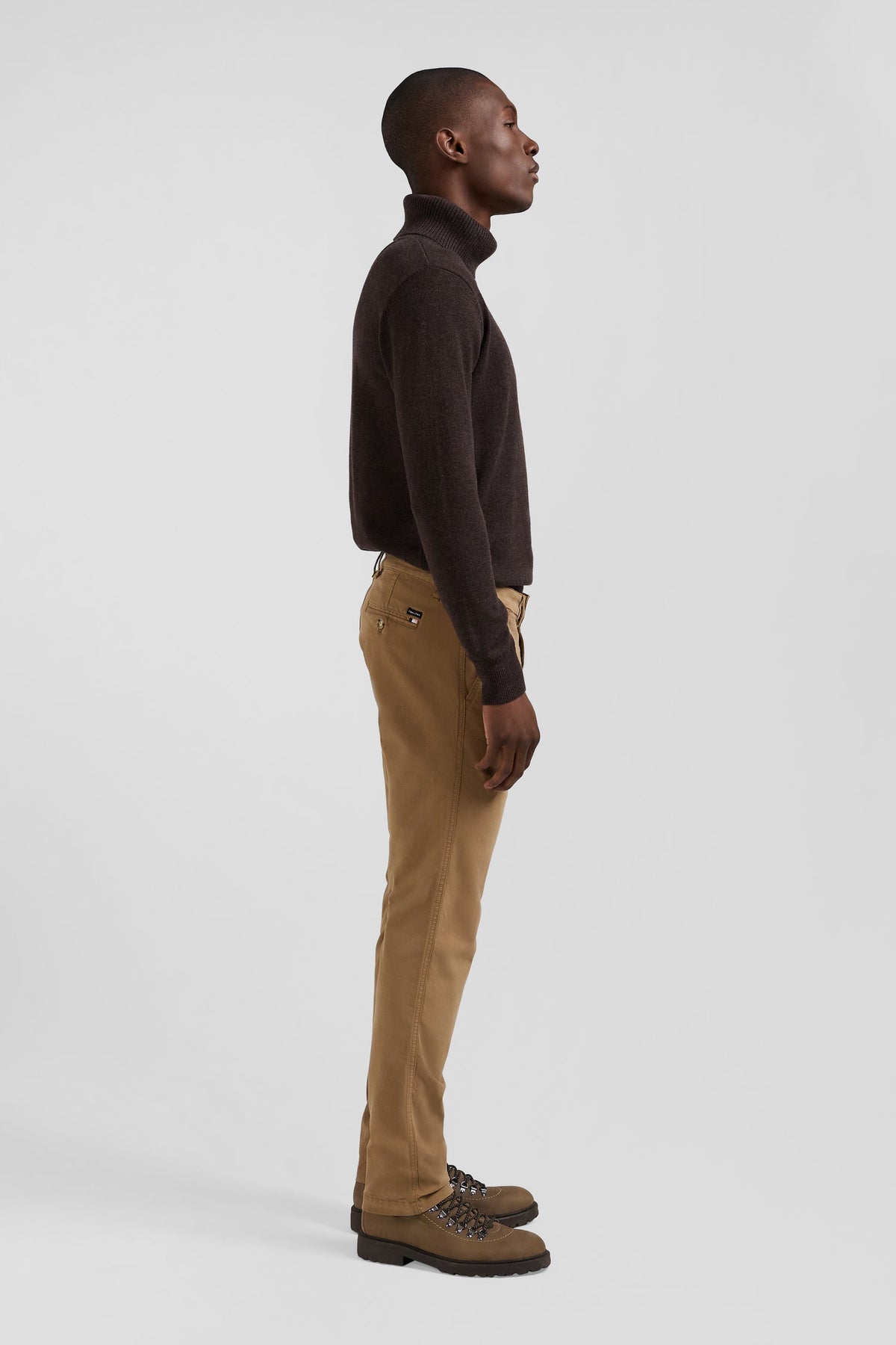 Eden Park Regular Fit Charcoal Stretch Cotton Gabardine Chino Pants