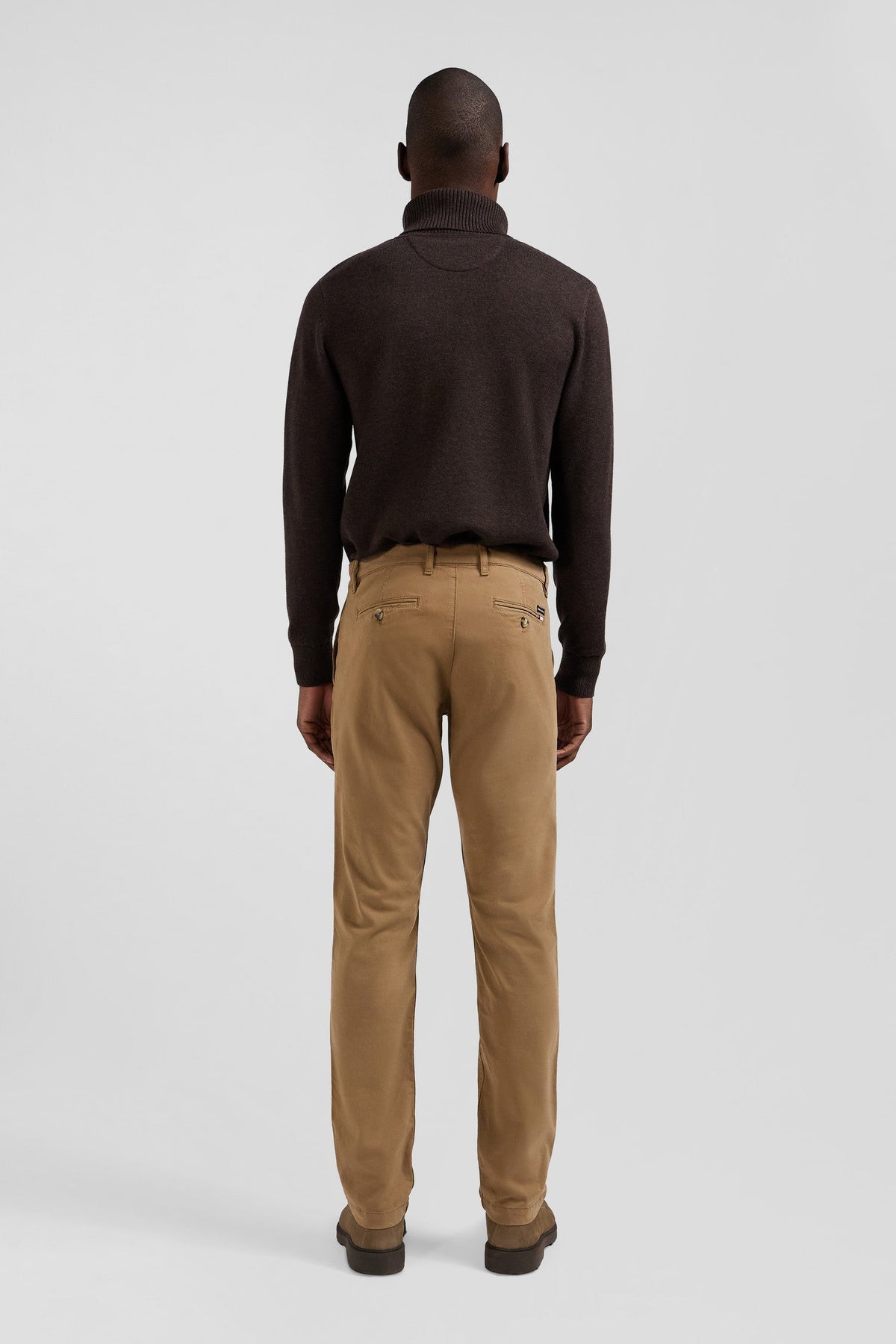 Eden Park Regular Fit Charcoal Stretch Cotton Gabardine Chino Pants
