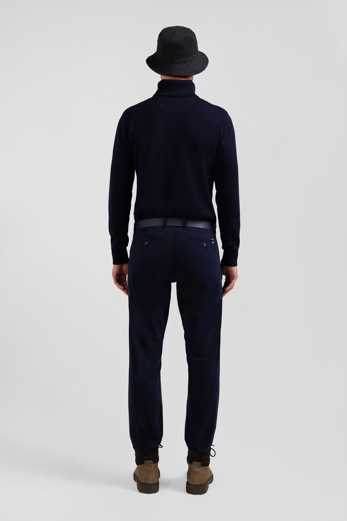 Eden Park Regular Fit Charcoal Stretch Cotton Gabardine Chino Pants