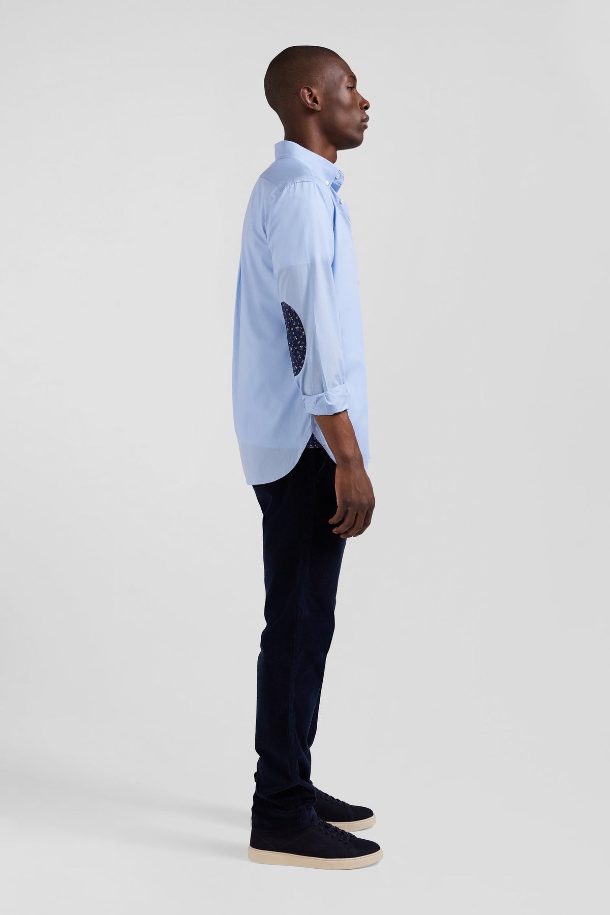 Eden Park Cotton Poplin Shirt With Button-Down Collar And Printed Elbow Patches, Regular Fit